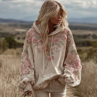 RosePearl - Vintage Embroidered Hoodie