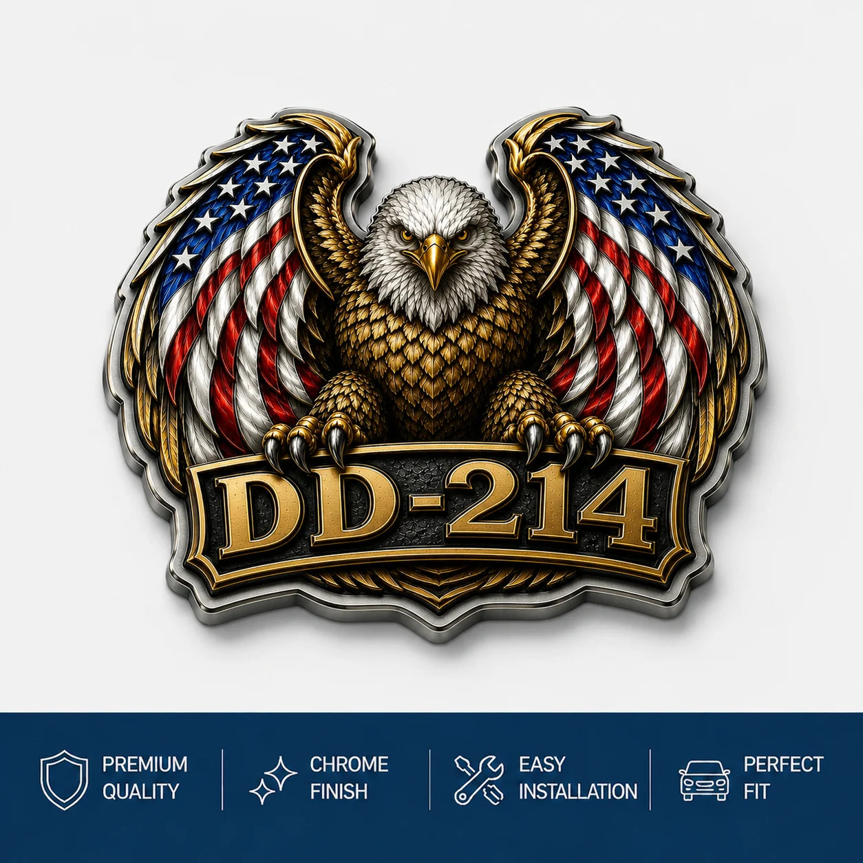 ValorGuard – Premium DD-214 Patriot Eagle Metal Emblem