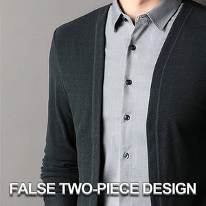 GentLayer – Elegant Two Piece Shirt Collar Cardigan