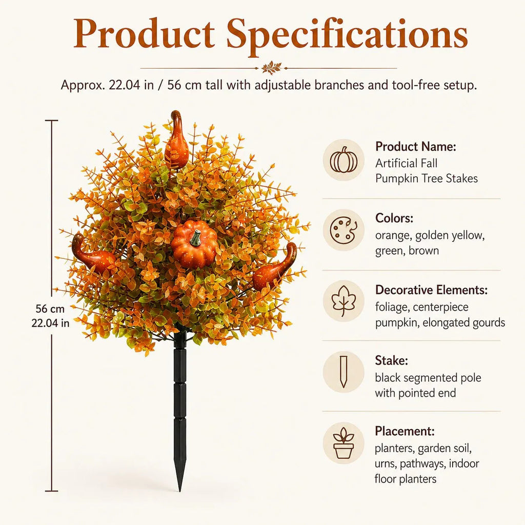💥Limited stock for current seasonal styles 60% OFF-🍂 Artificial Fall Pumpkin Tree Stakes
