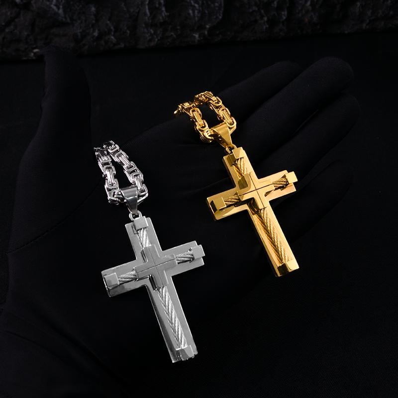 Blackstone Cross - Masculine Faith Necklace