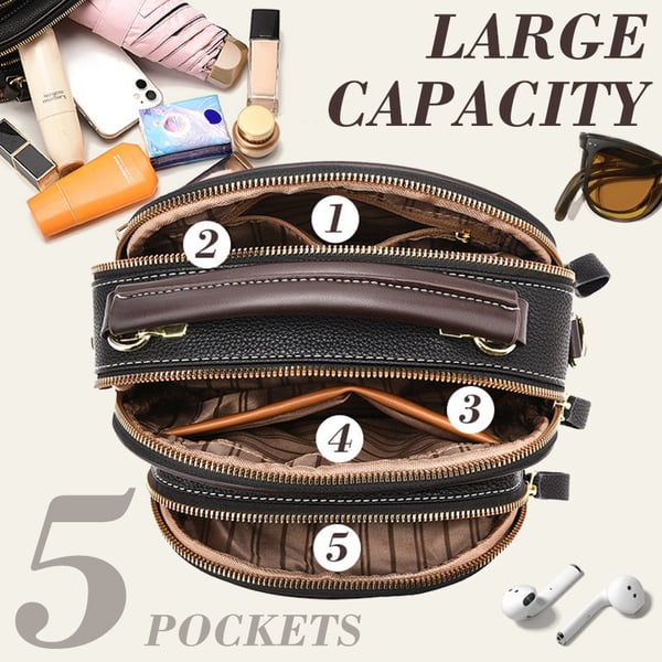 UrbanElegance – Classic Multifunctional Leather Crossbody Bag