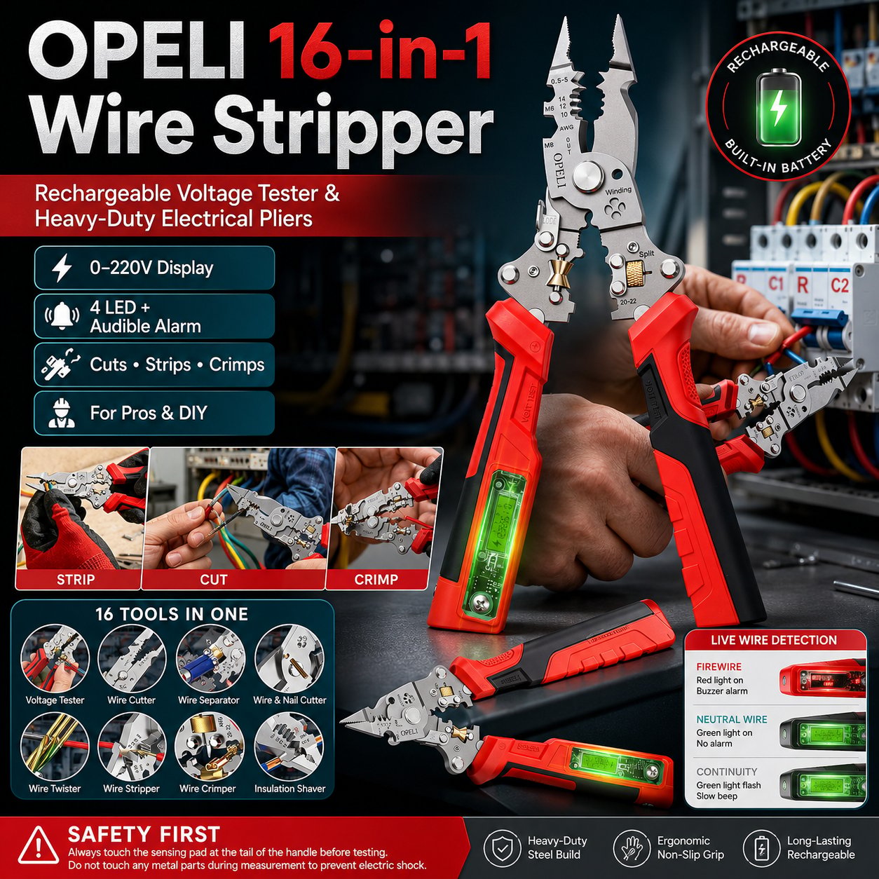 VoltPro | 16-in-1 Electrical Pliers Tool