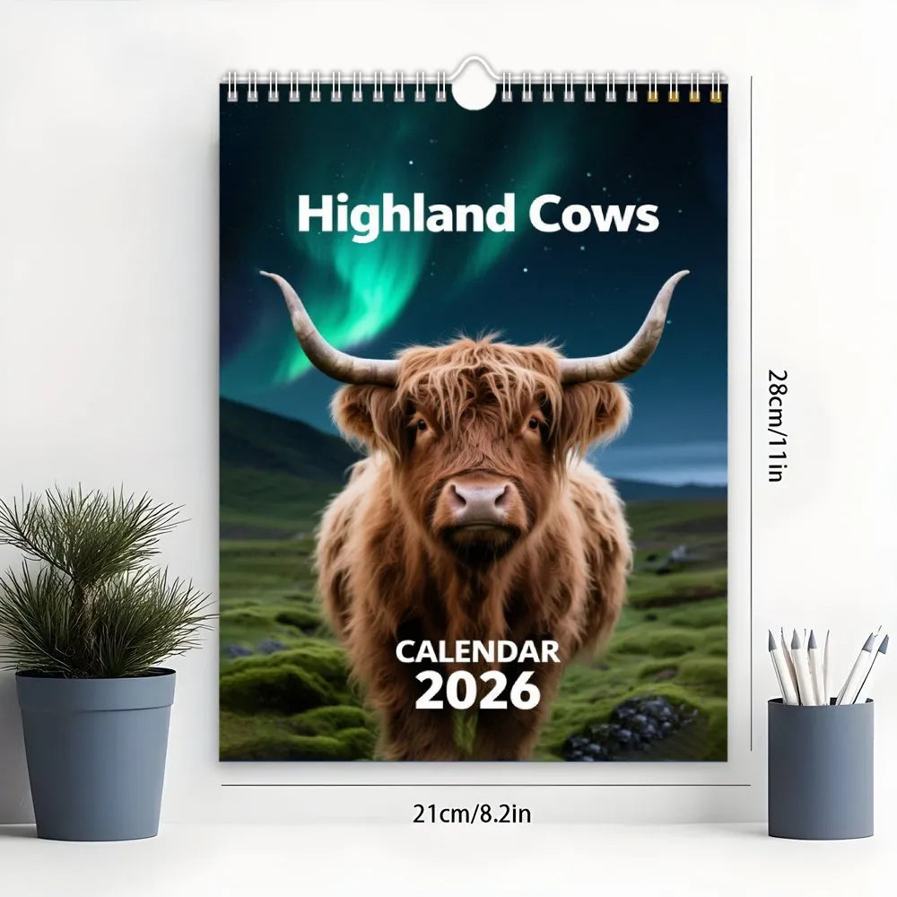 HighlandCharm – 2026 Highland Cattle Wall Calendar