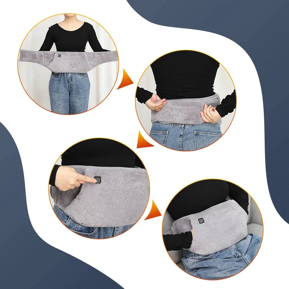 3 Levels Electric Graphene Heating Pad Cold - Proof Uterine Belt Cold - Proof Hand Waist Warming Pad USB Recharging Abdominal Warmer - Ammpoure