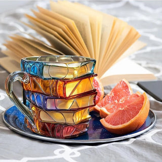 BookBlend – 3D Stacked Book Coffee Mug