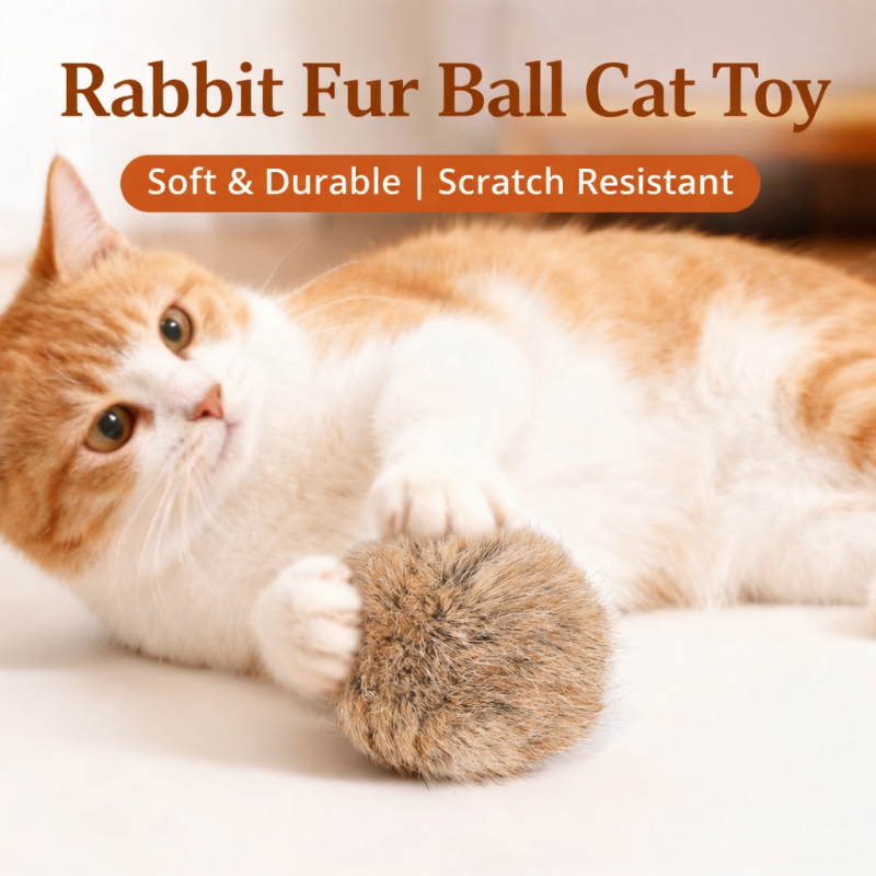 PurrBounce – Soft Fluffy Cat Toy Ball