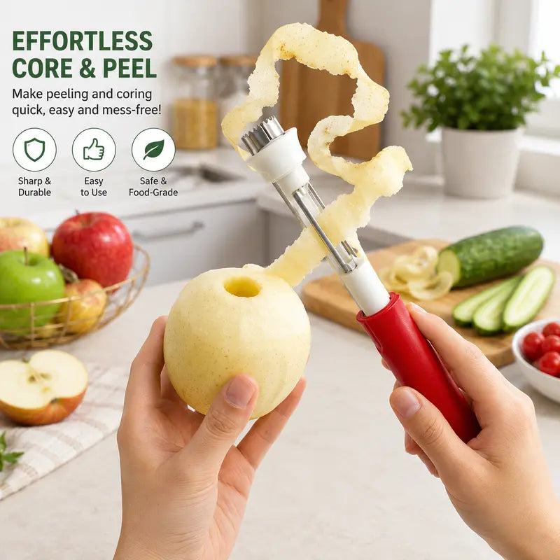 AppleEase – 2-in-1 Apple Corer & Peeler