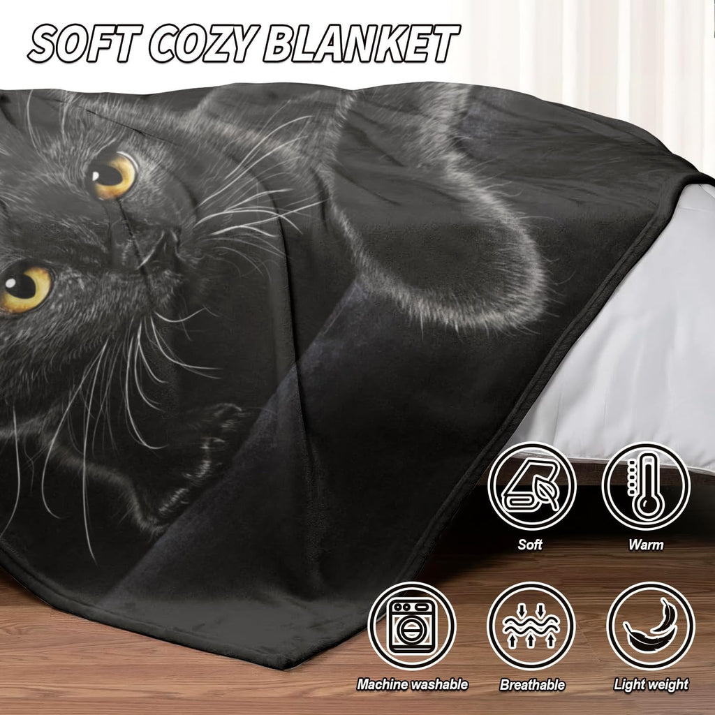 CreepyCuddles - Gothic Black Cat Blanket