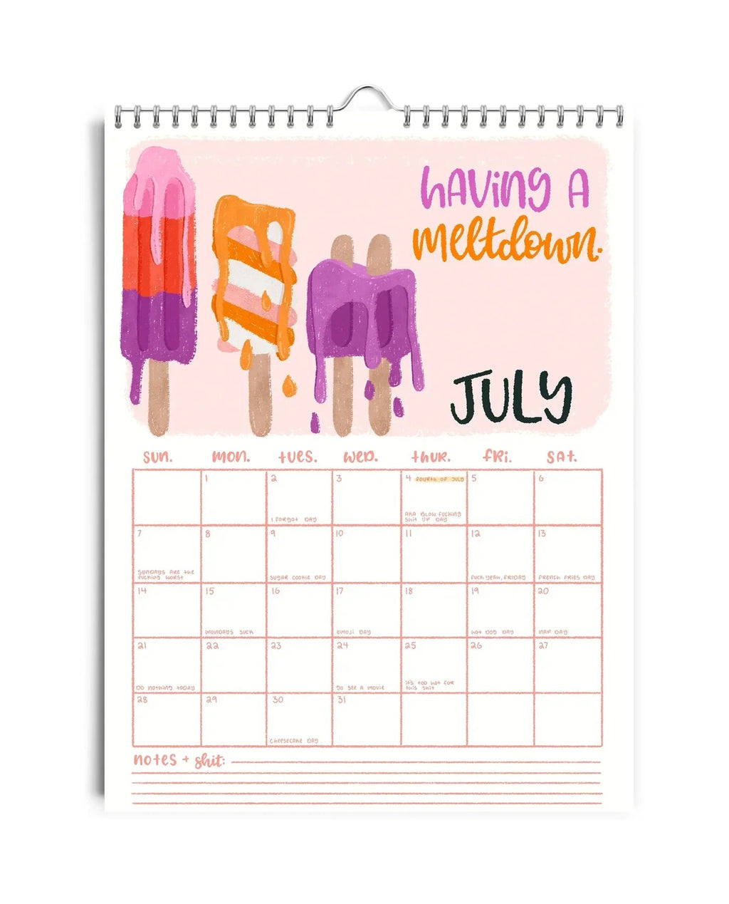 Here We Fucking Go Again - Sass Calendar 2024 marnetic