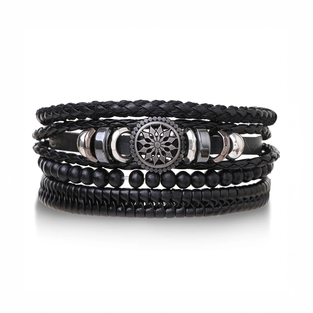 VikingCompass – Norse Leather Guidance Bracelet