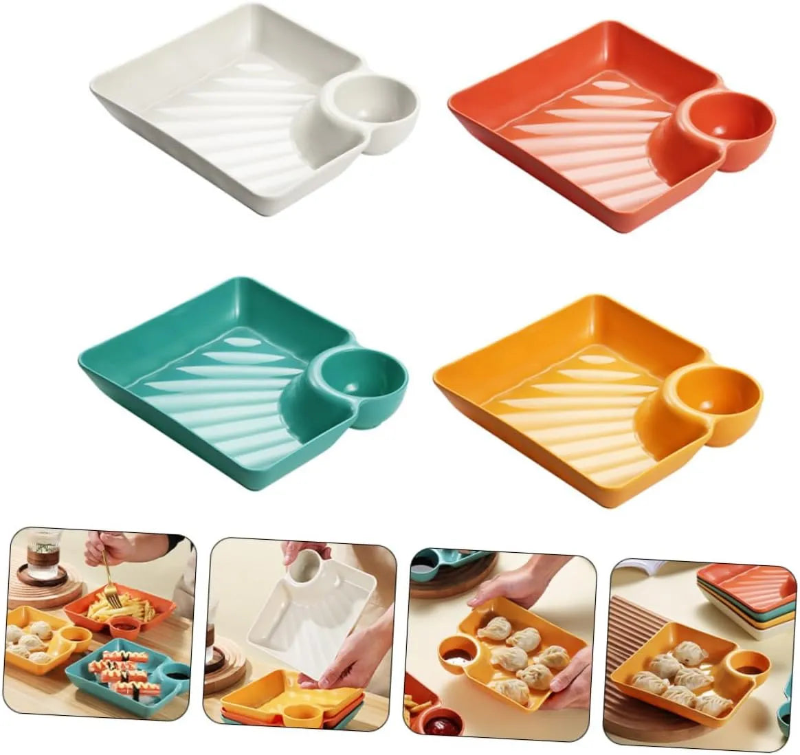 DipEase – Sauce Separated Plate for Mess-Free Eating