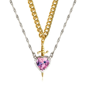 LoveGuard - Heart and sword couple necklace