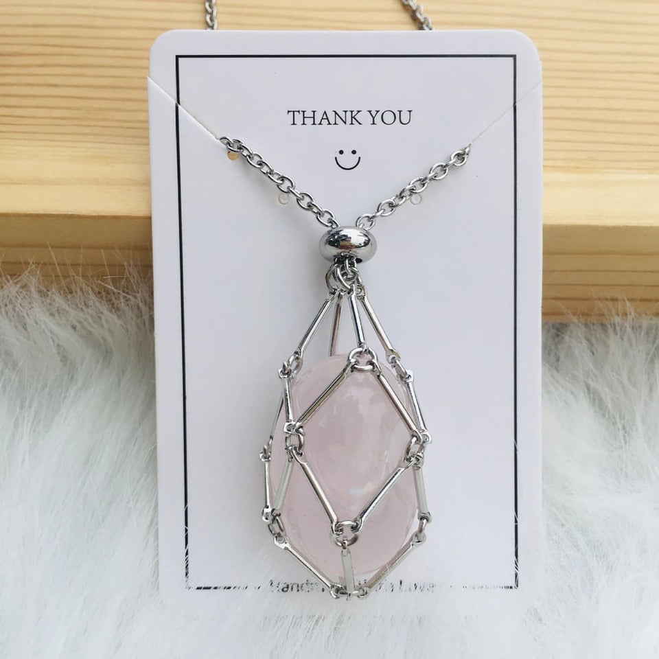 CrystalNest – Handmade Stone Holder Necklace