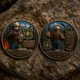 🏆Last Day Promo: 49% OFF! 🐻USFS Only You Can Prevent Wildfires Challenge Coin