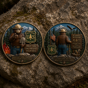 🏆Last Day Promo: 49% OFF! 🐻USFS Only You Can Prevent Wildfires Challenge Coin