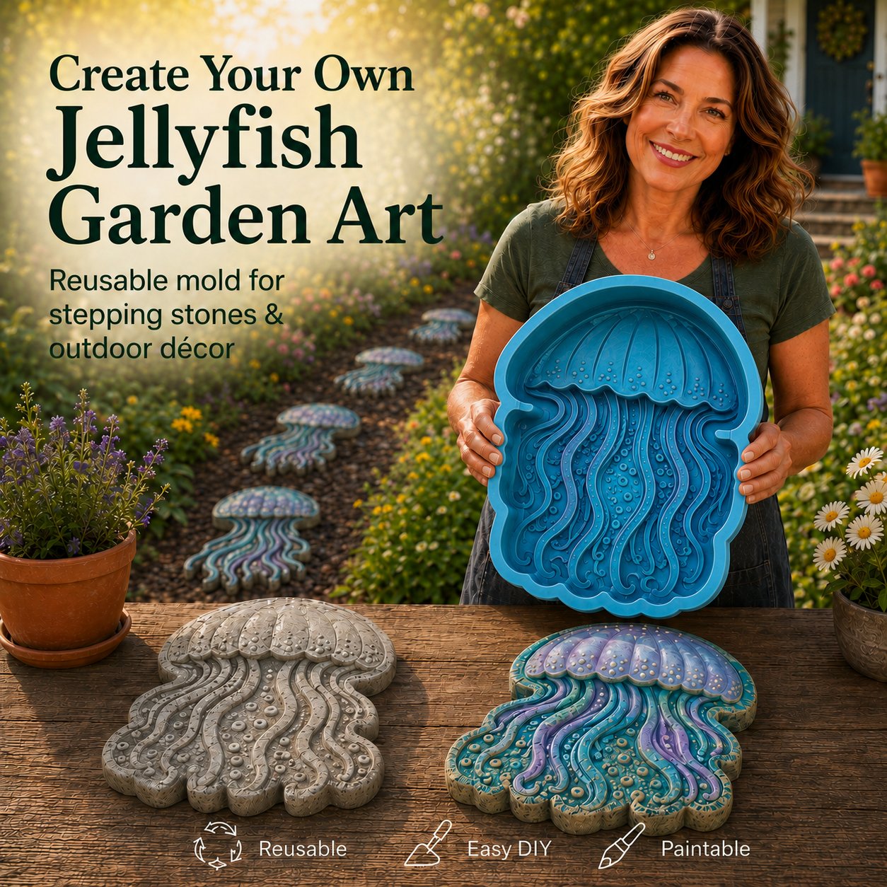 OceanCore – Reusable Coastal Garden Stepping Stone Mold
