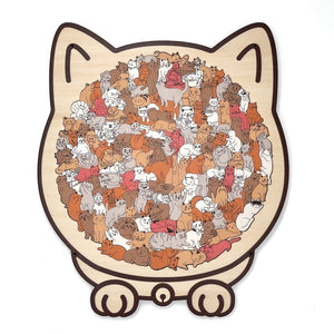 Cattitude - Morandi-Colored Wooden Puzzle