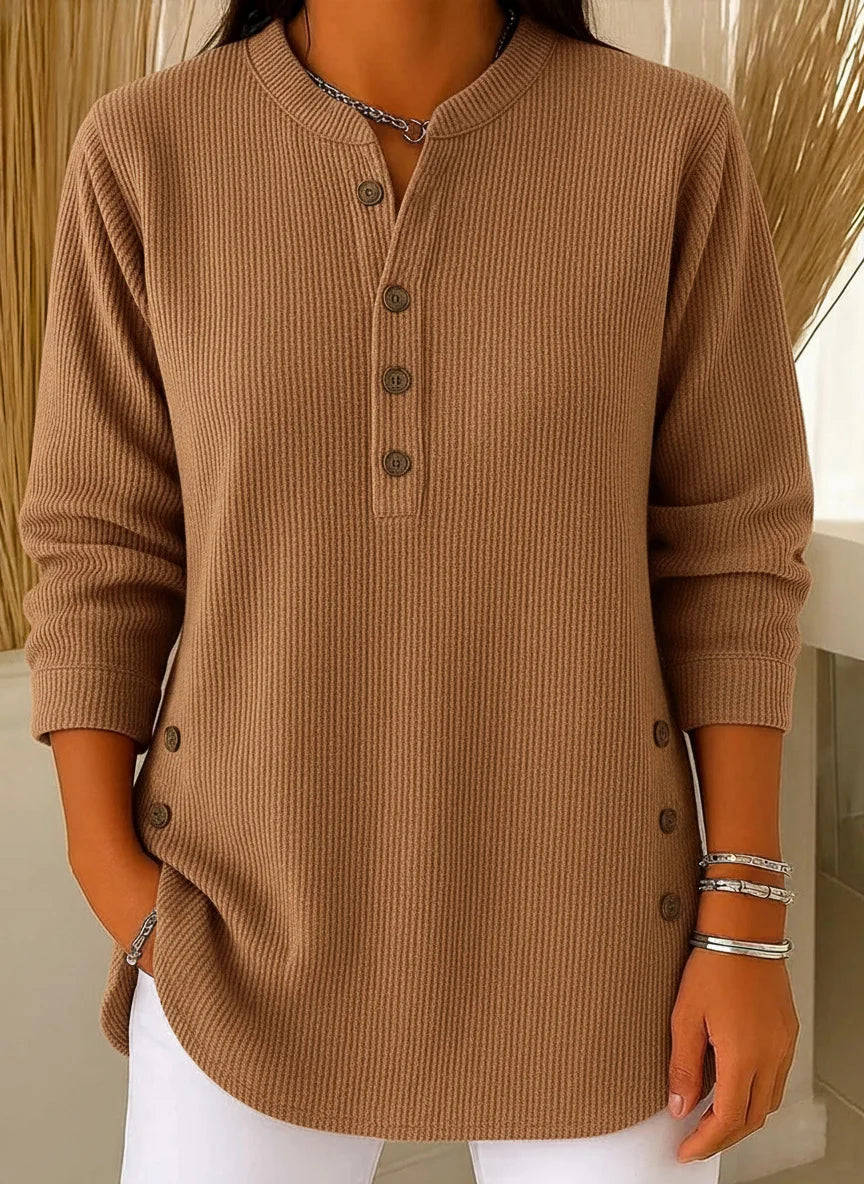EternaStyle – Cozy Solid Color Long Sleeve Pullover