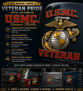 PatriotShield – Premium Marine Veteran Car Emblem