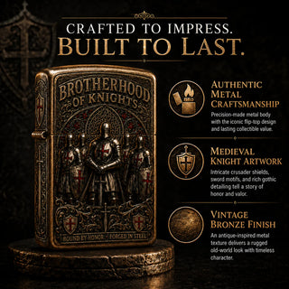 KnightFlame – Premium Medieval Brotherhood Windproof Lighter