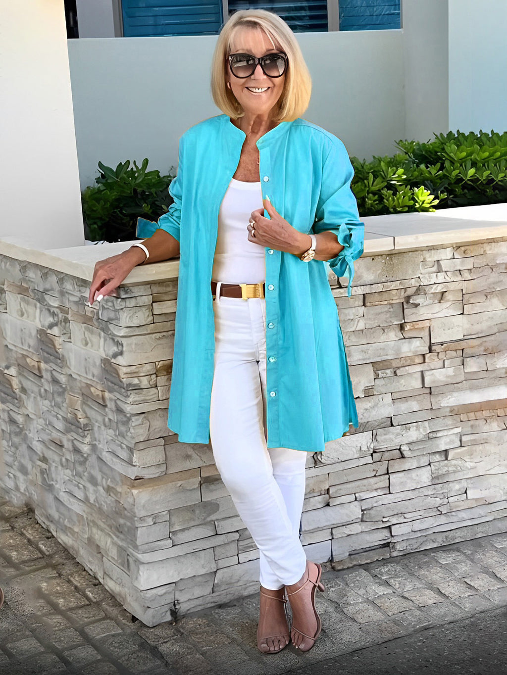 FlowLine – Women’s Long Cotton Swing Shirt Jacket