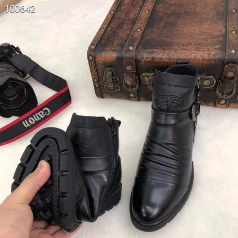 ItaliaGrip - Embossed Leather Zipper Boots
