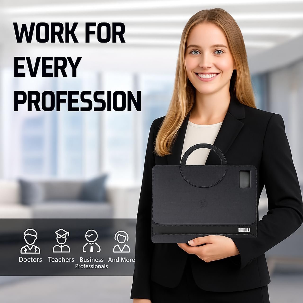 OfficeCore – Executive Leather Padfolio With 8000mAh Power Bank