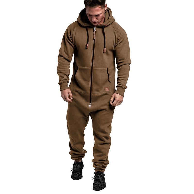 Men's hooded fleece lined jumpsuit