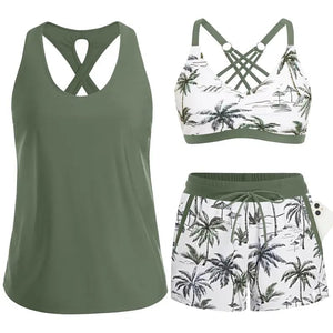 🏖️Letzter Tag im Angebot: 49 % Rabatt! 🔥Aqua Eve Dreiteiler Tankini mit Shorts🩱