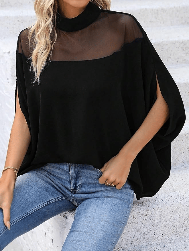 Velora - Casual Batwing Sleeve Blouse