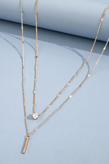 GlimmerFall – Rhinestone Tassel Stacking Necklace