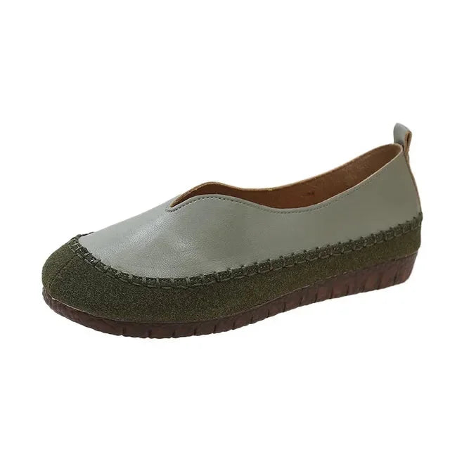 GlowStep – Casual Round Toe Flat Leather Loafers
