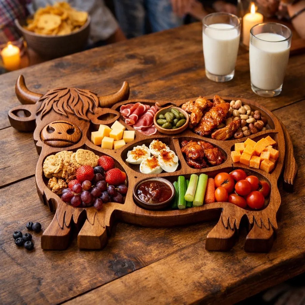 RusticGraze – Highland Cow Serving Board
