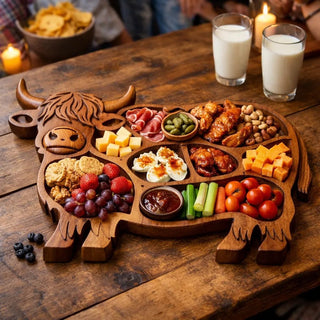 RusticGraze – Highland Cow Serving Board