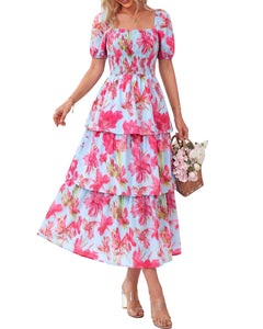 BloomBelle – Vintage Floral Smocked Dress