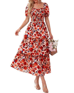 BloomBelle – Vintage Floral Smocked Dress