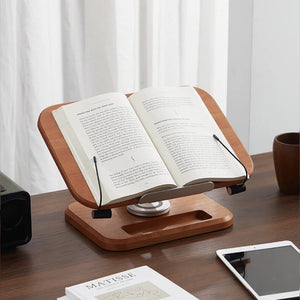 RotateLift™ Black Walnut Aluminum Alloy Book and Laptop Stand marnetic