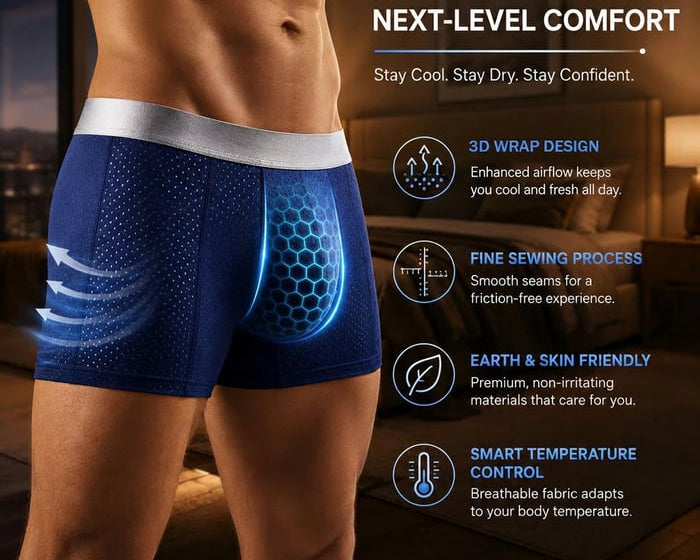 CoolGuard – Premium Ice Silk Leakproof Boxers