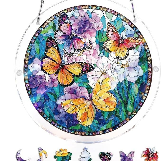 EmeraldFlame –  Acrylic 80 Pcs Suncatcher Puzzle