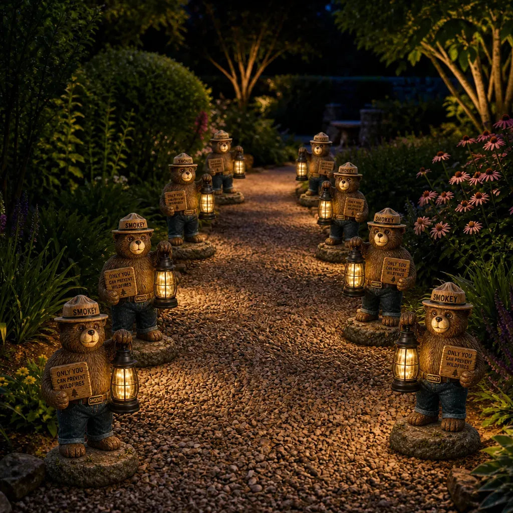 LandCharm– Solar Bear Garden Lantern Decor