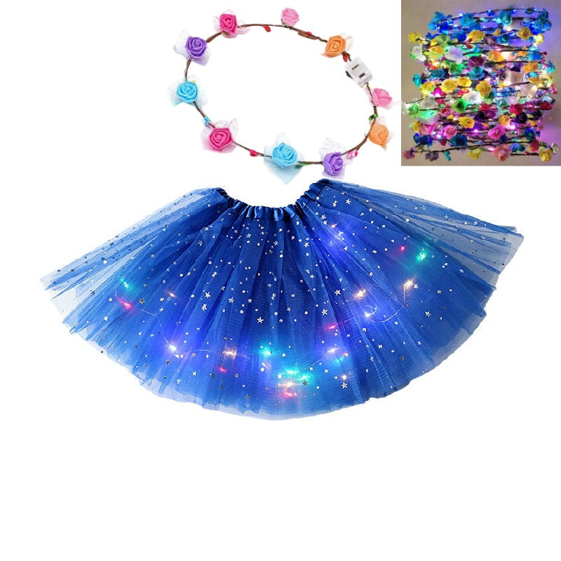 GlowTwirl – Light-Up Star Mesh Princess Tutu