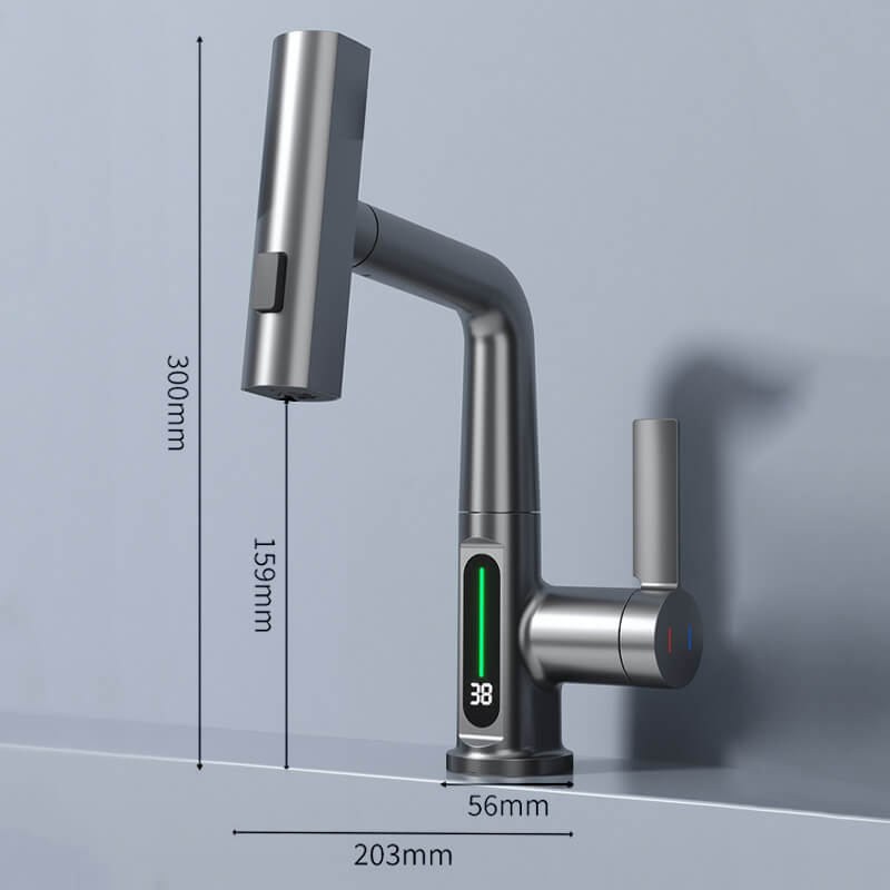 AuraStream – Pulling & Lifting Digital Display Faucet