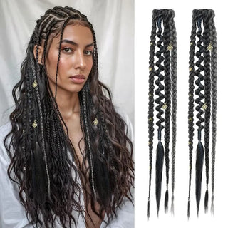 BohoGlow – Beaded Clip-In Braids
