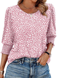StyleBreeze – Elegant Relaxed Fit 3/4 Sleeve Top