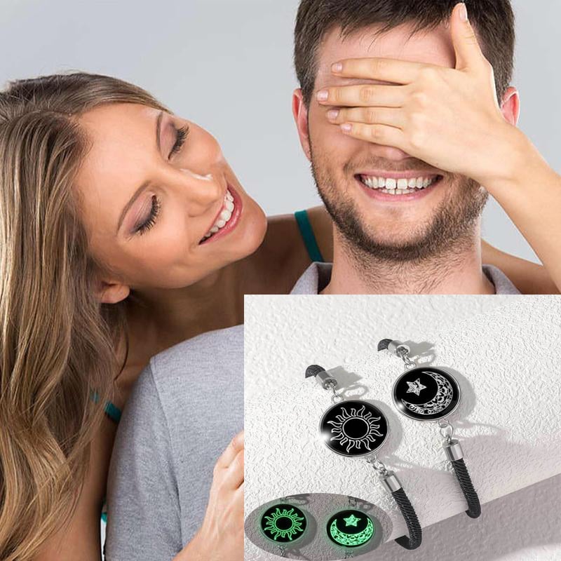 Sun & Moon Bracelets – 2-Pack Luminous Couples Jewelry for Long-Distance Love