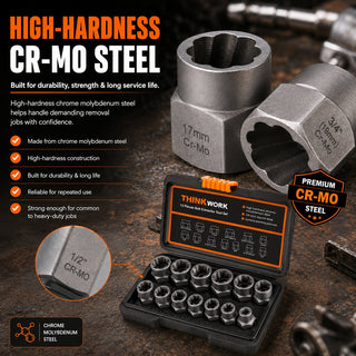 GripPower – Multi Size Bolt & Nut Extraction Tool Kit