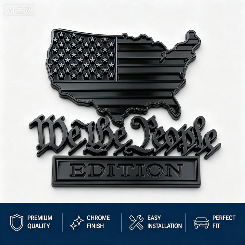 We The People Patriot Flag Edition Car Emblem Metal Badge