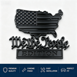 We The People Patriot Flag Edition Car Emblem Metal Badge