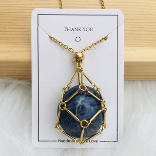 CrystalNest – Handmade Stone Holder Necklace